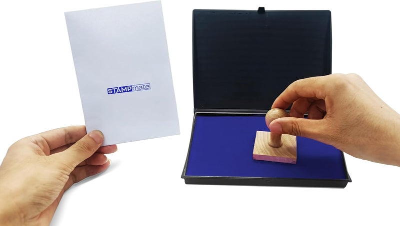 Stampmate Large Blue Stamp Pad 7" x 5" – Premium Felt Ink Pad for Office, Home, Craft, and Rubber Stamps - Image 3